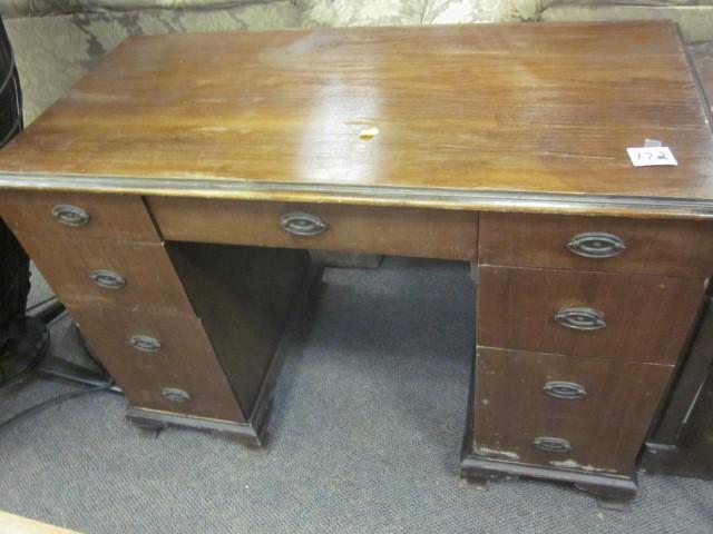 lot 172 image: Solid wood antique desk....
