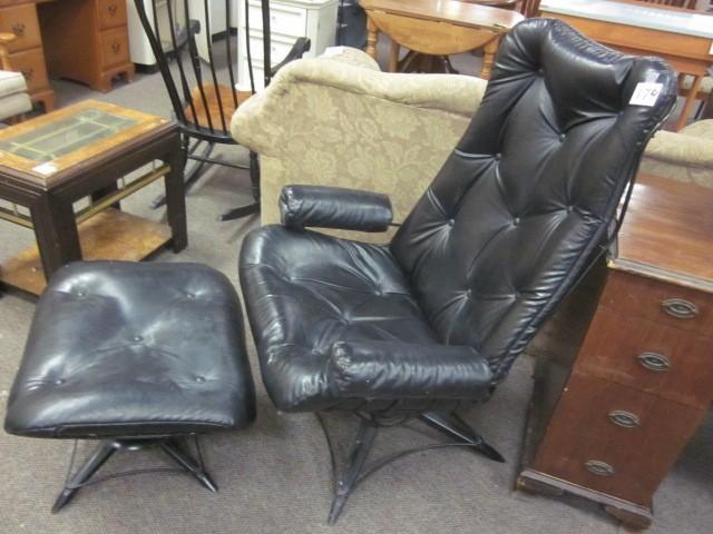 lot 174 image: Mid Century metal wire base, black ...