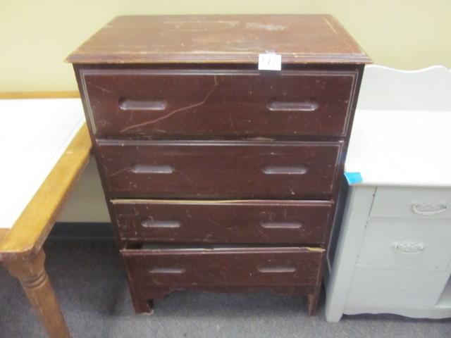 lot 177 image: (4) drawer, solid wood dresser....