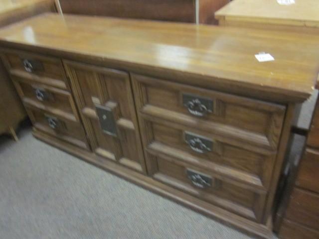 lot 182 image: 66" (6) drawer, (1) door wood ...
