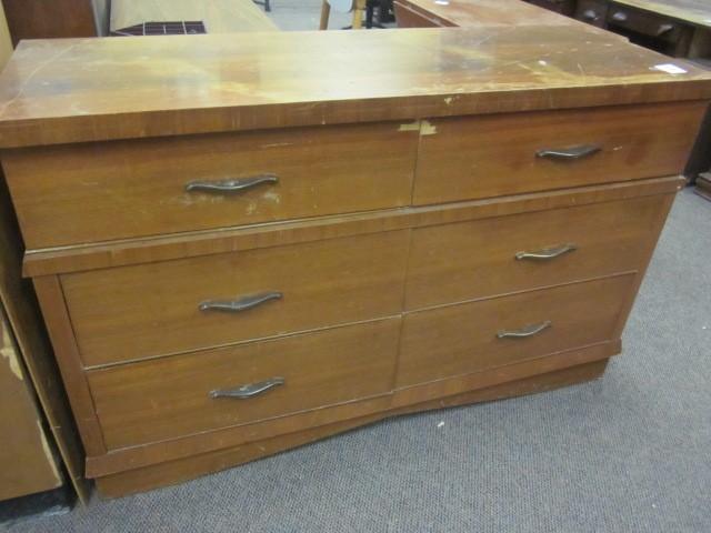 lot 184 image: 53" (6) drawer wooden dresser....
