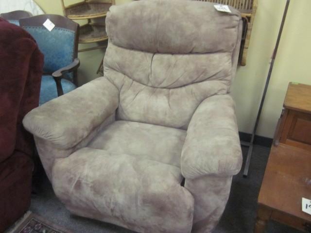 lot 199 image: Tan Microfiber rocking and reclinin...