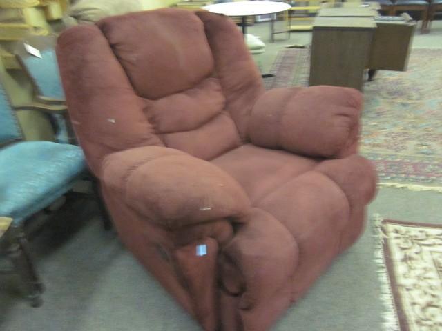 lot 200 image: Burgundy rocking and reclining chai...