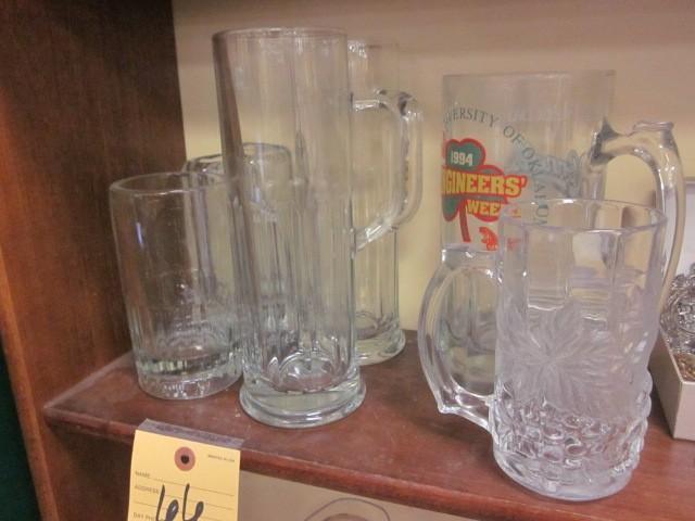 lot 66 image: Large glass beer steins.  ...