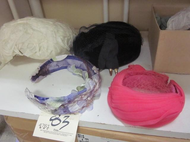 lot 83 image: Lot of (4) vintage ladies head dres...