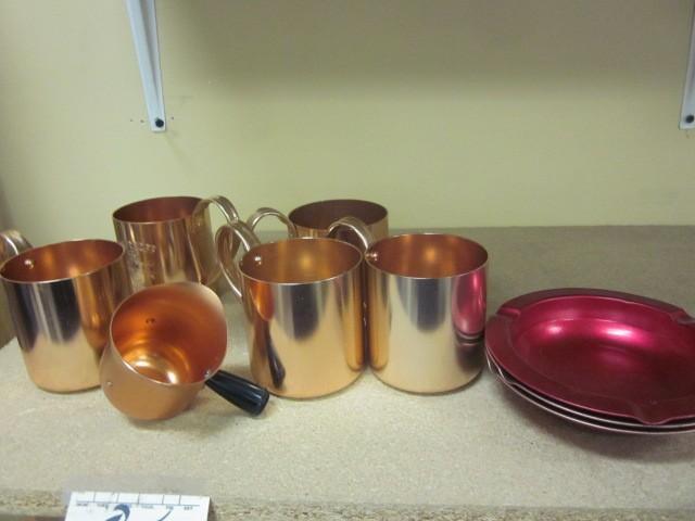 lot 85 image: Lot of vintage copper cups and ash ...