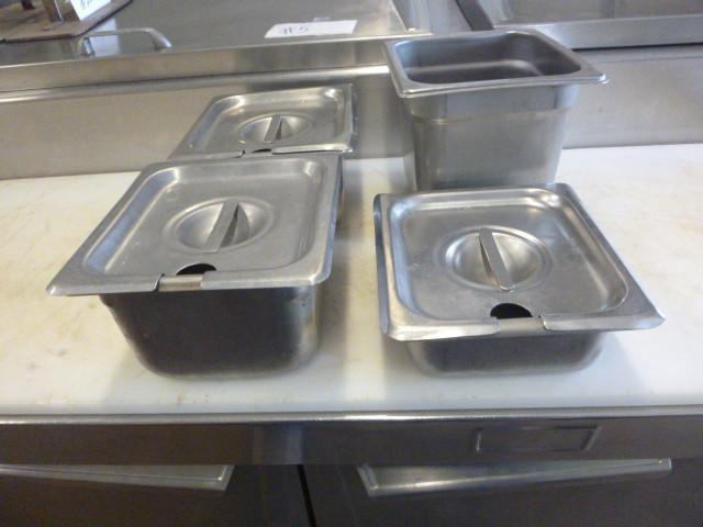 lot 29 image: 4 Steam Pans with 3 Covers...