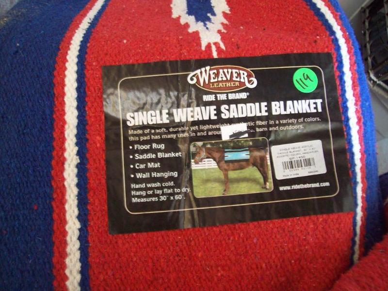 lot 119 image: (4) Weaver Single Weave Saddle Blan...