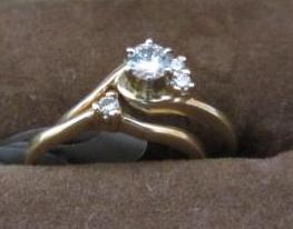 Diamond Bridal Set, 14K Yellow Gold...