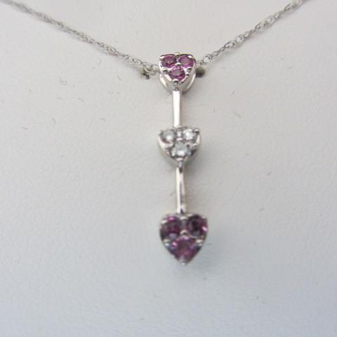 Pink Sapphires and Diamond Pendant,...