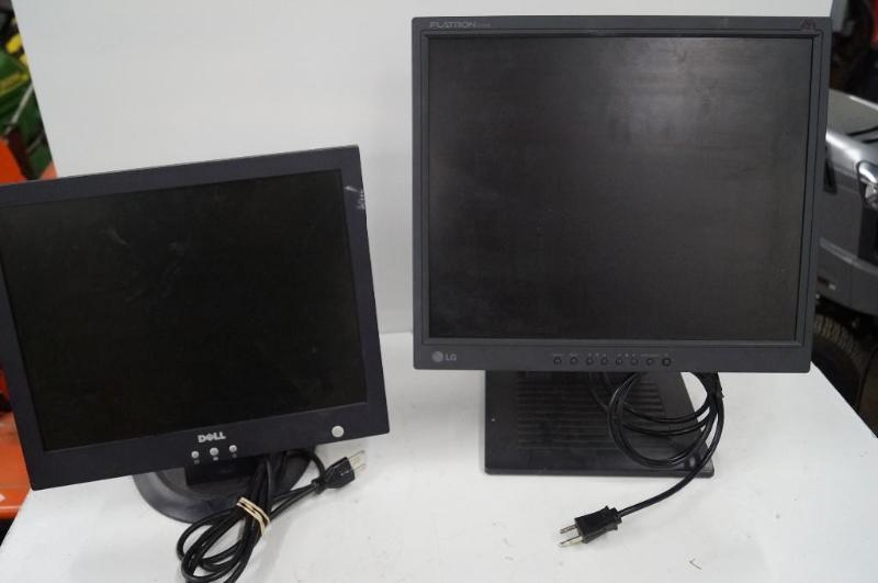 2 computer screens 1 Dell mod...