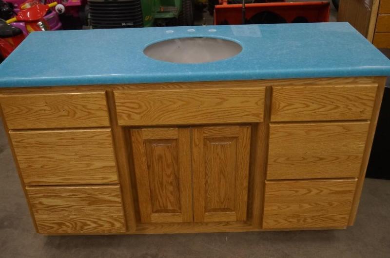 61 inch vanity cabinet with counter...