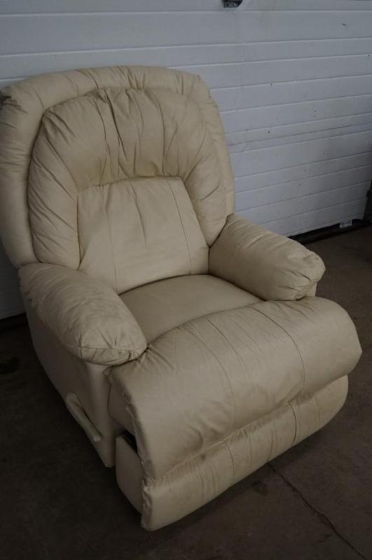 White leather recliner...