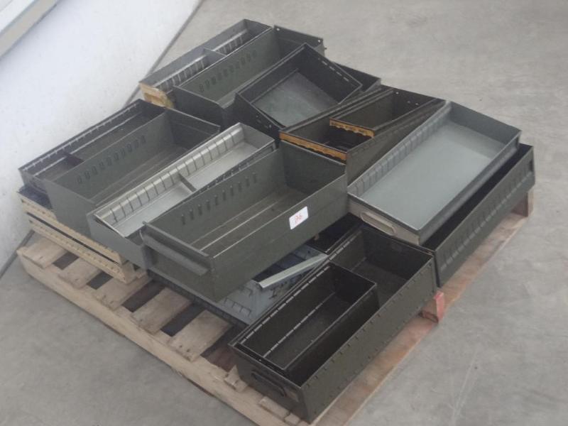 lot 26 image: Pallet Lot Of Steel Parts Bins...