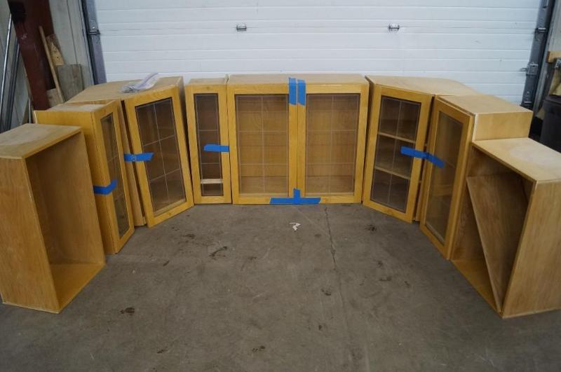 Lot of 8 oak cabinets 2- 26 x 26 x ...