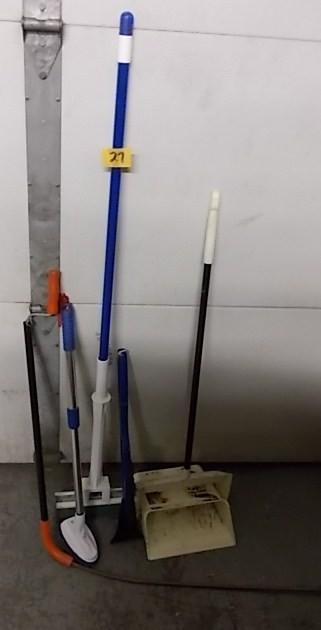 lot 27 image: Drain Snake, Dust Pan, Scrub Brush,...