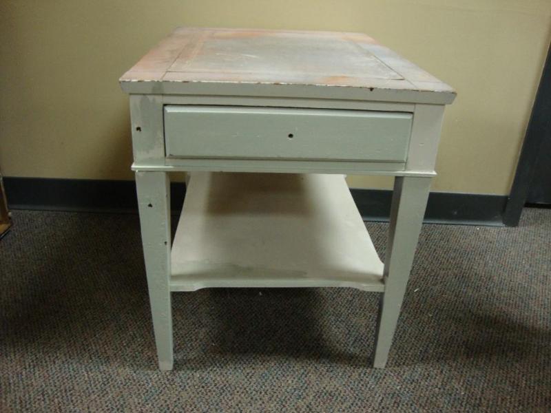 lot 100 image: Vintage side table with drawer - pr...