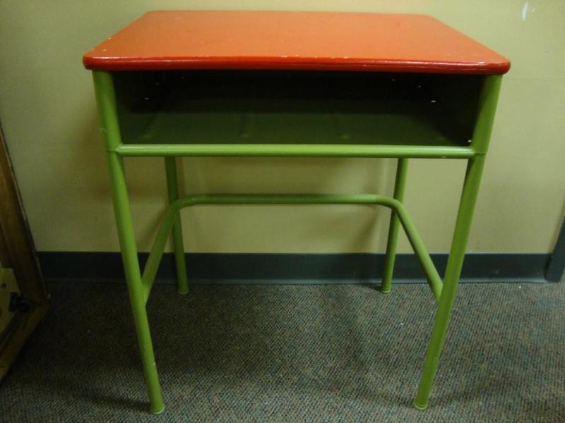 lot 102 image: Vintage student desk - metal - cute...