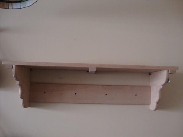 lot 20 image: Wood Shelf - slat - natural wood....