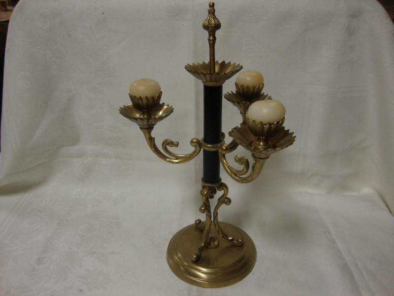 lot 66 image: Ornate brass candle holder. Nice pi...