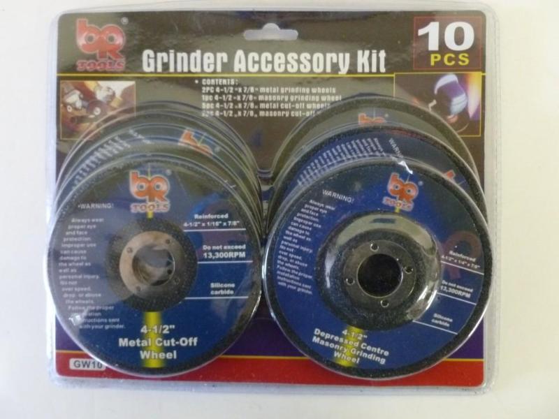 lot 10 image: BP Tools 10 piece grinder wheel kit...
