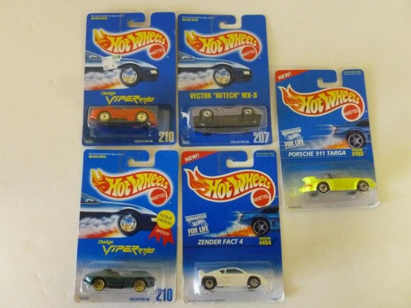 lot 100 image: Lot of five Mattel - Hot Wheel Cars...