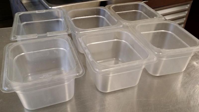 6 lucite prep containers 3.5&quot ...