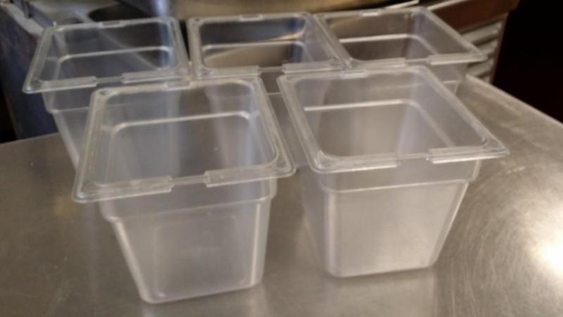 5 lucite prep containers 6&quot de...