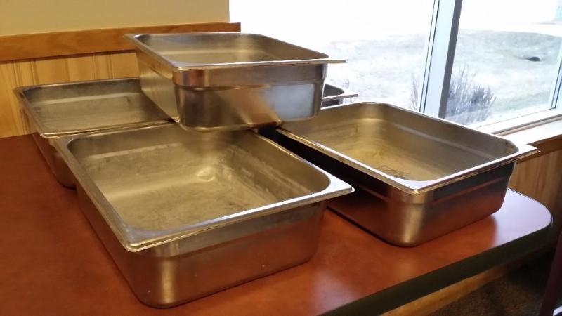 5 Banquet pans 4&quot deep stainle...