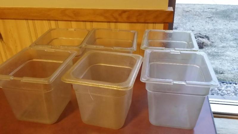 6 lucite qt size prep containers....