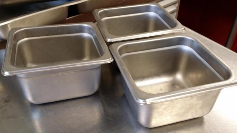 3 Stainless steel 4&quot deep prep...