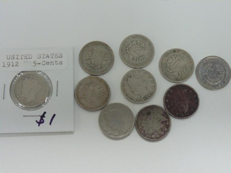 Lot of 10 V Nickels  &n...