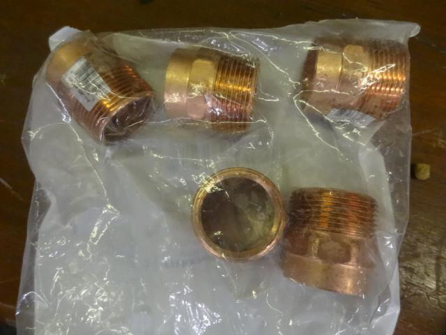 Qty. 5 New 1.25&quot Copper Male A...