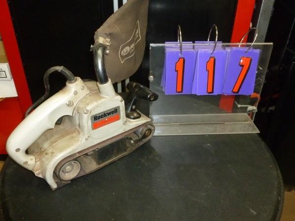 lot 117 image: Rockwell belt sander. 3" x 21&...