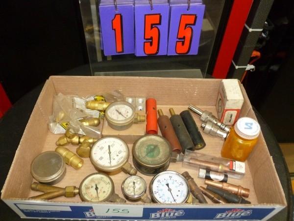 lot 155 image: Flat of torch and welding supplies,...
