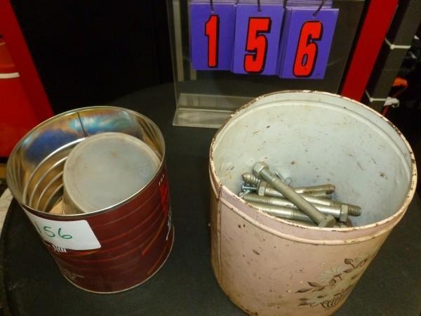 lot 156 image: 2 cans of bolts and nails as shown....