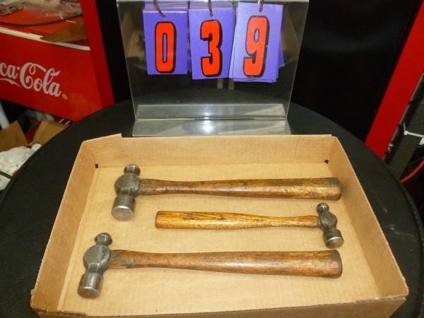 lot 39 image: 3 piece Craftsman ball ping hammers...