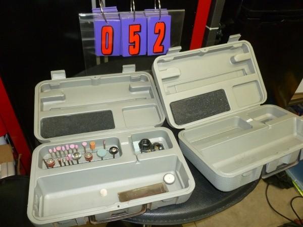 lot 52 image: 2 dremel cases. 1 with accessories....