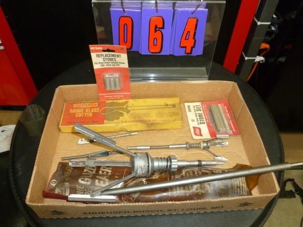 lot 64 image: Flat of cylinder hone and glass cut...