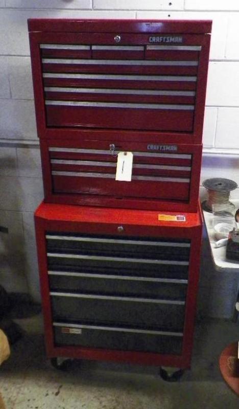 Craftsman 3 piece tool chest with tools