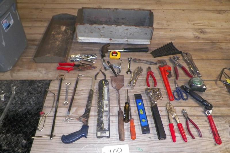Hand tool lot in tool box...