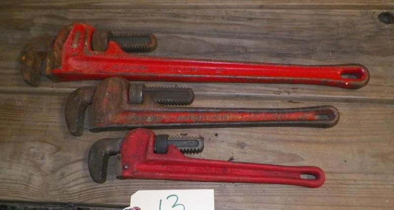 3 Pipe Wrenches 14&quot 18&quot 2...