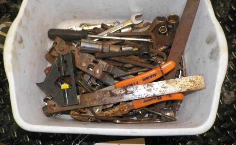 Box of assorted rusty tools...