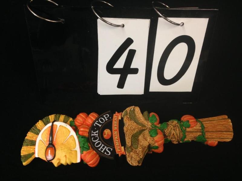 Shock Top Pumpkin Wheat tapper hand...