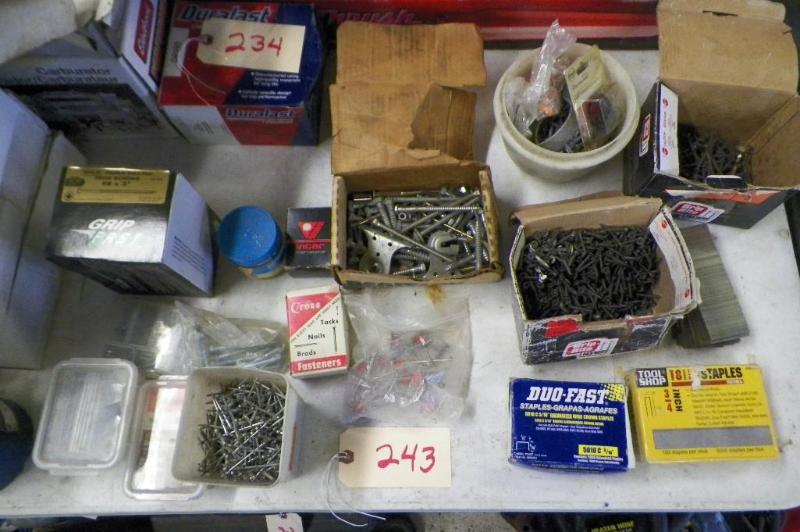 lot 243 image: Lot of Screws and Nails and staples...