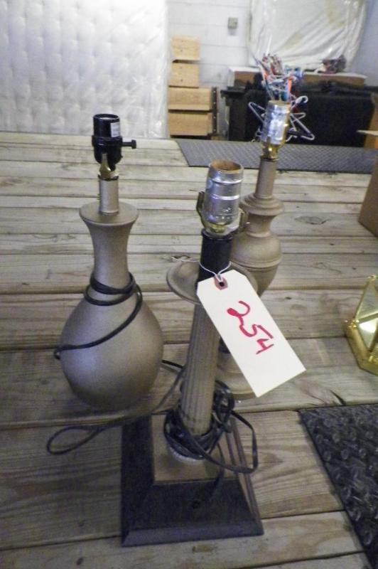 lot 254 image: 3 Bronze Light Fixtures...