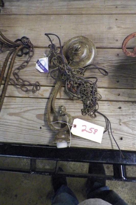 lot 258 image: Antique Finish Metal Light Fixture...