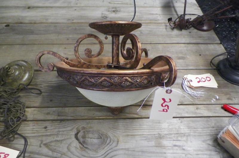 lot 259 image: Copper Colored light fixture...