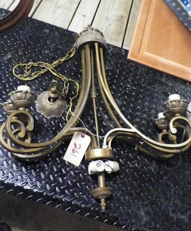 lot 261 image: Metal Bronze Chandelier...
