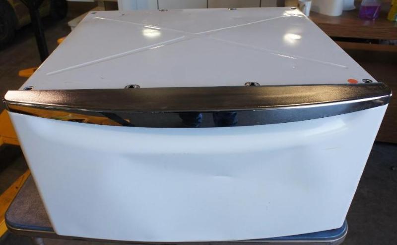 lot 24 image: Whirlpool White Laundry Pedestal Fo...